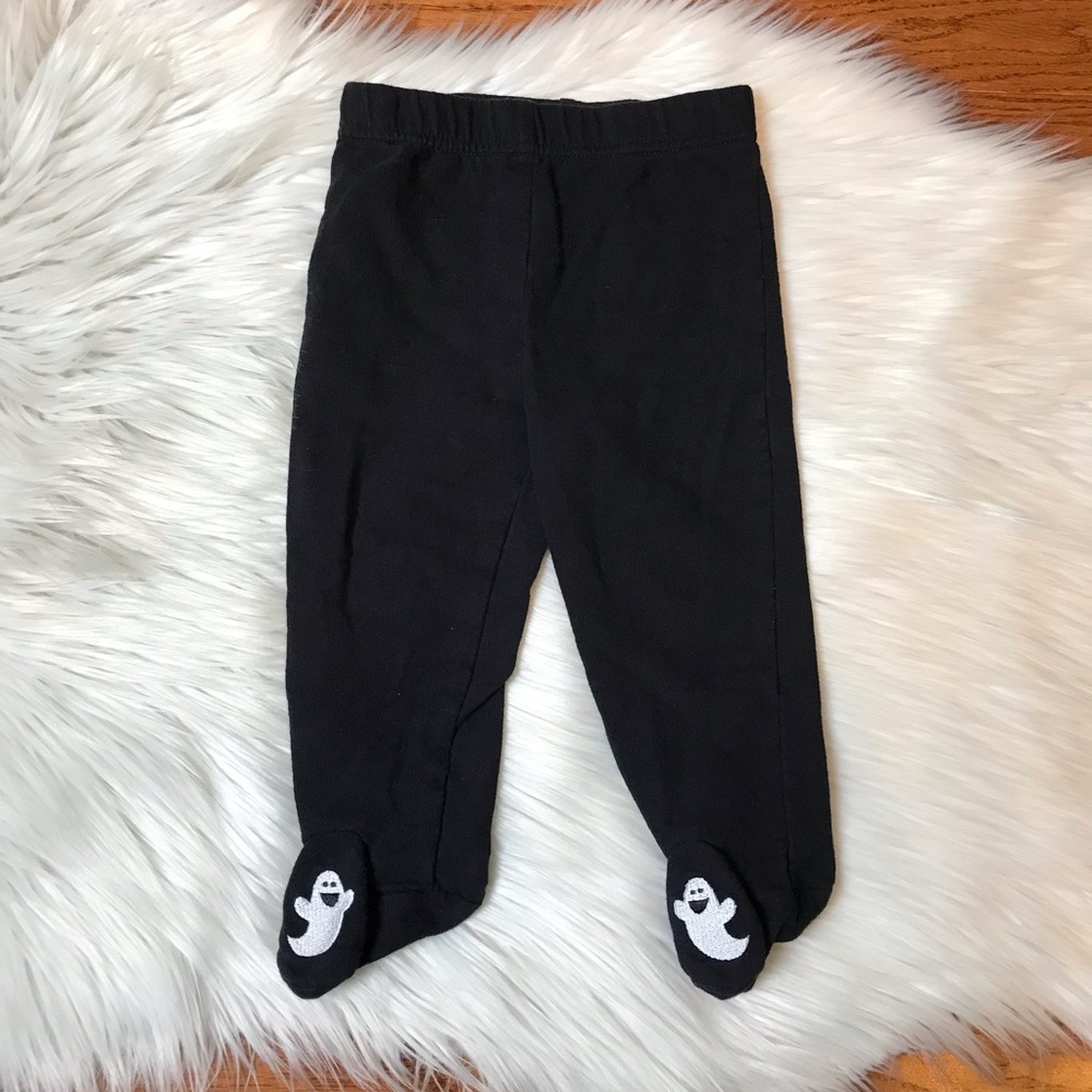 Halloween Black Footed Pants Ghost Feet Boo Bottom